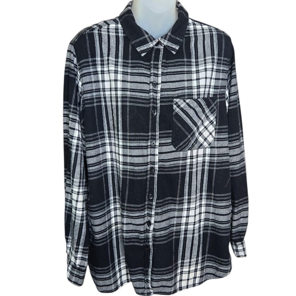 Beach Lunch Lounge Womens Cabin Flannel Shirt Size‎ Large Plaid Cozy Cotton Camp